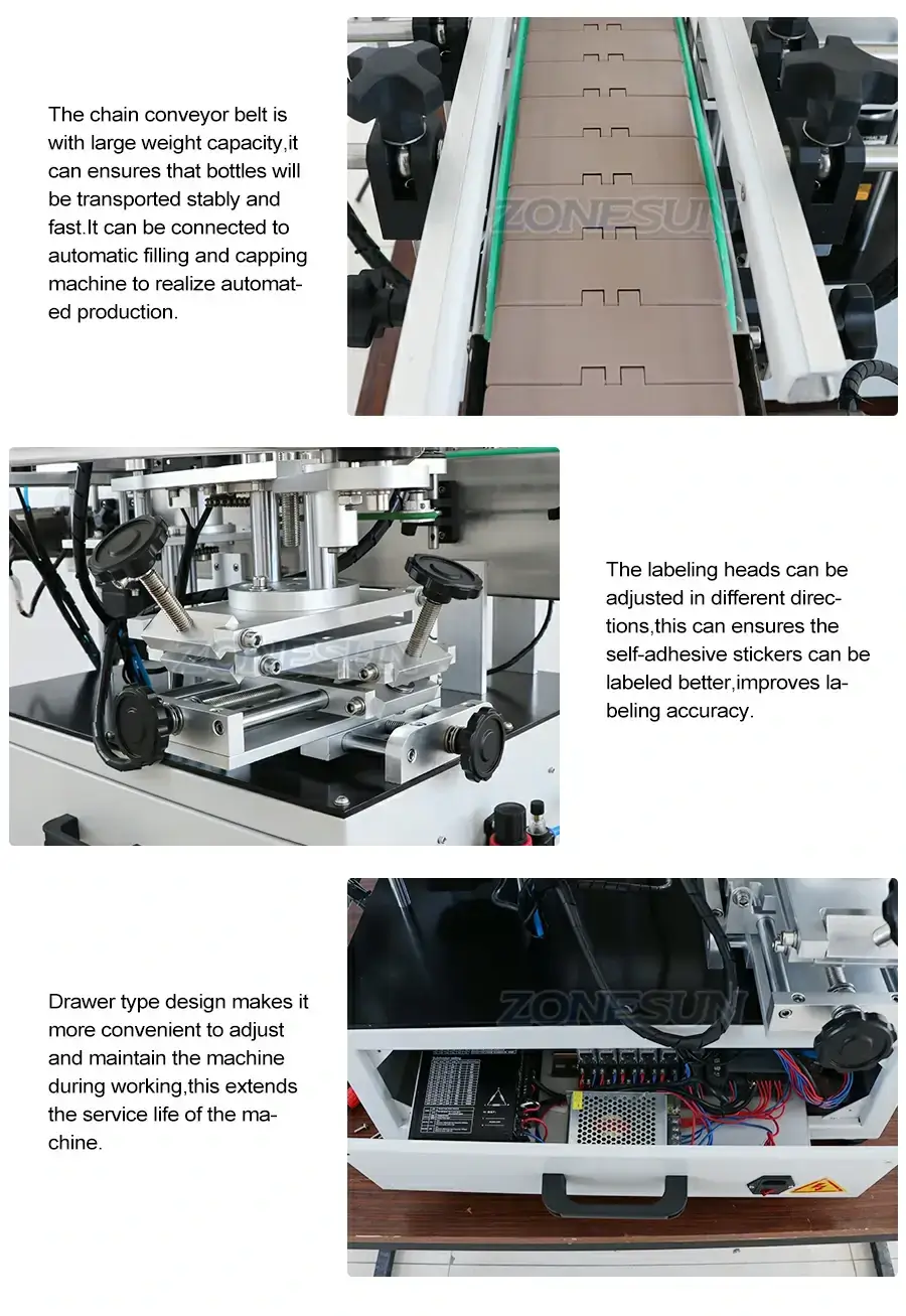 Hexagonal Bottles Labeling Machine-ZONESUN TECHNOLOGY LIMITED