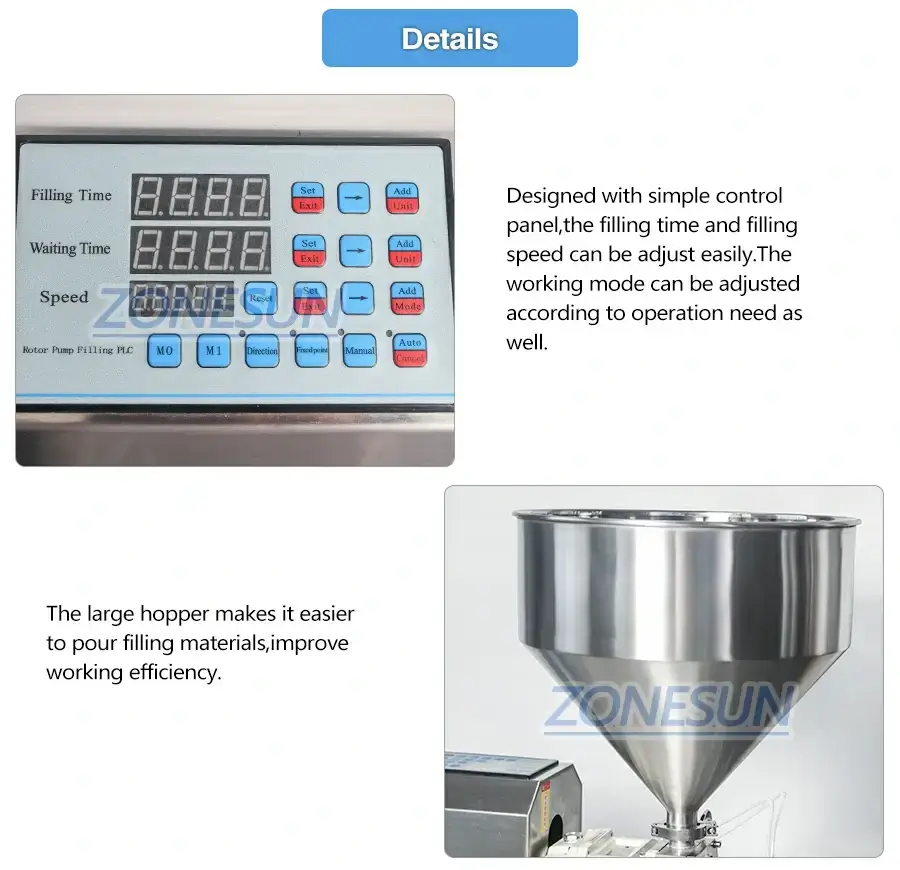 Rotor Pump Paste Filling Machine-ZONESUN TECHNOLOGY LIMITED