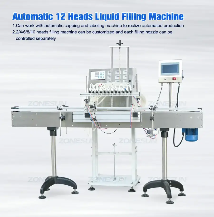 12 Heads Liquid Filling Machine-ZONESUN TECHNOLOGY LIMITED