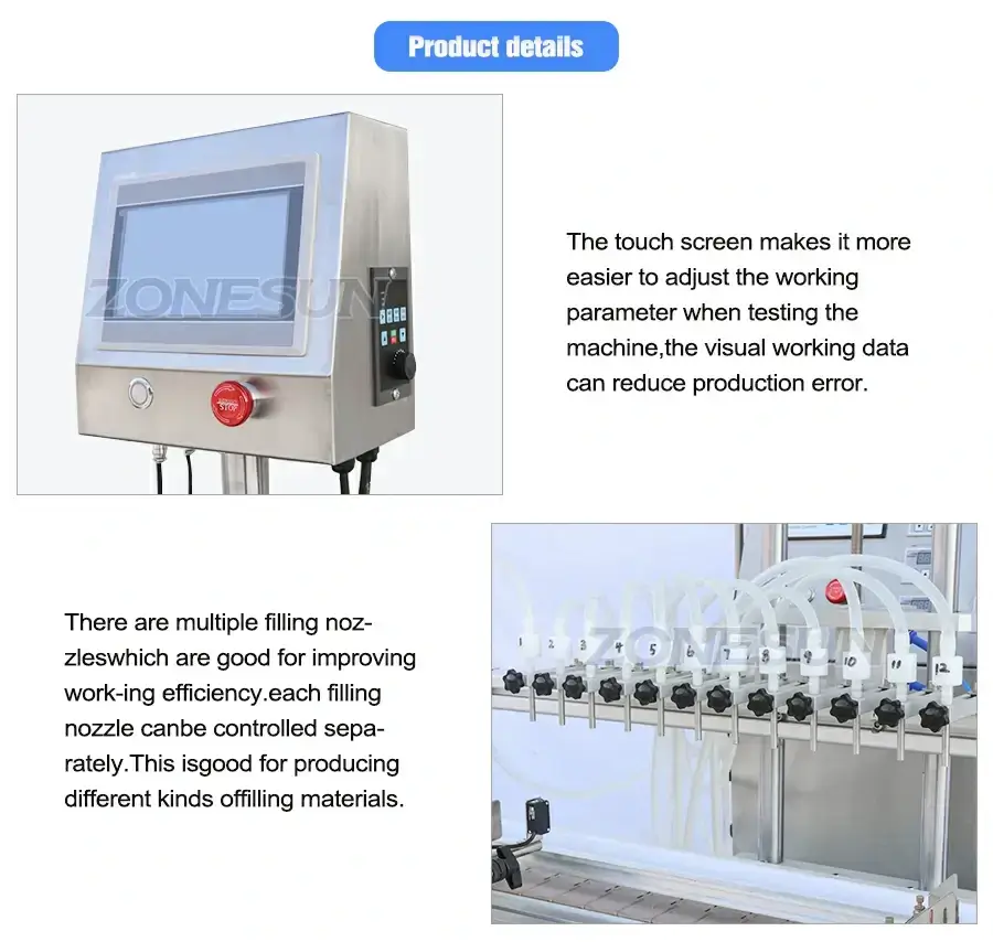 12 Heads Liquid Filling Machine-ZONESUN TECHNOLOGY LIMITED