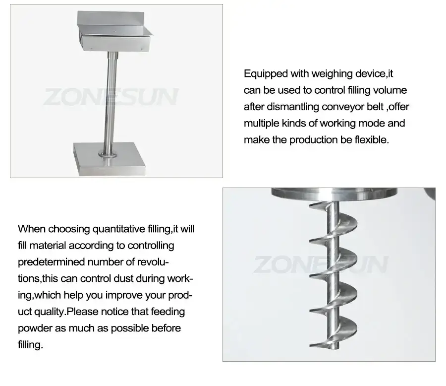 ZONESUN ZS-FM730A 10-2000g Automatic Powder Auger Filling Weighing Machine