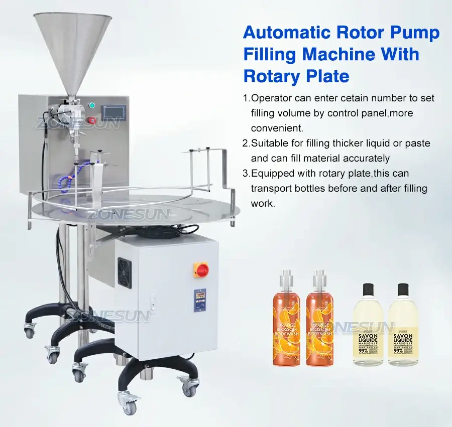 Rotor Pump Filling Machine-ZONESUN TECHNOLOGY LIMITED