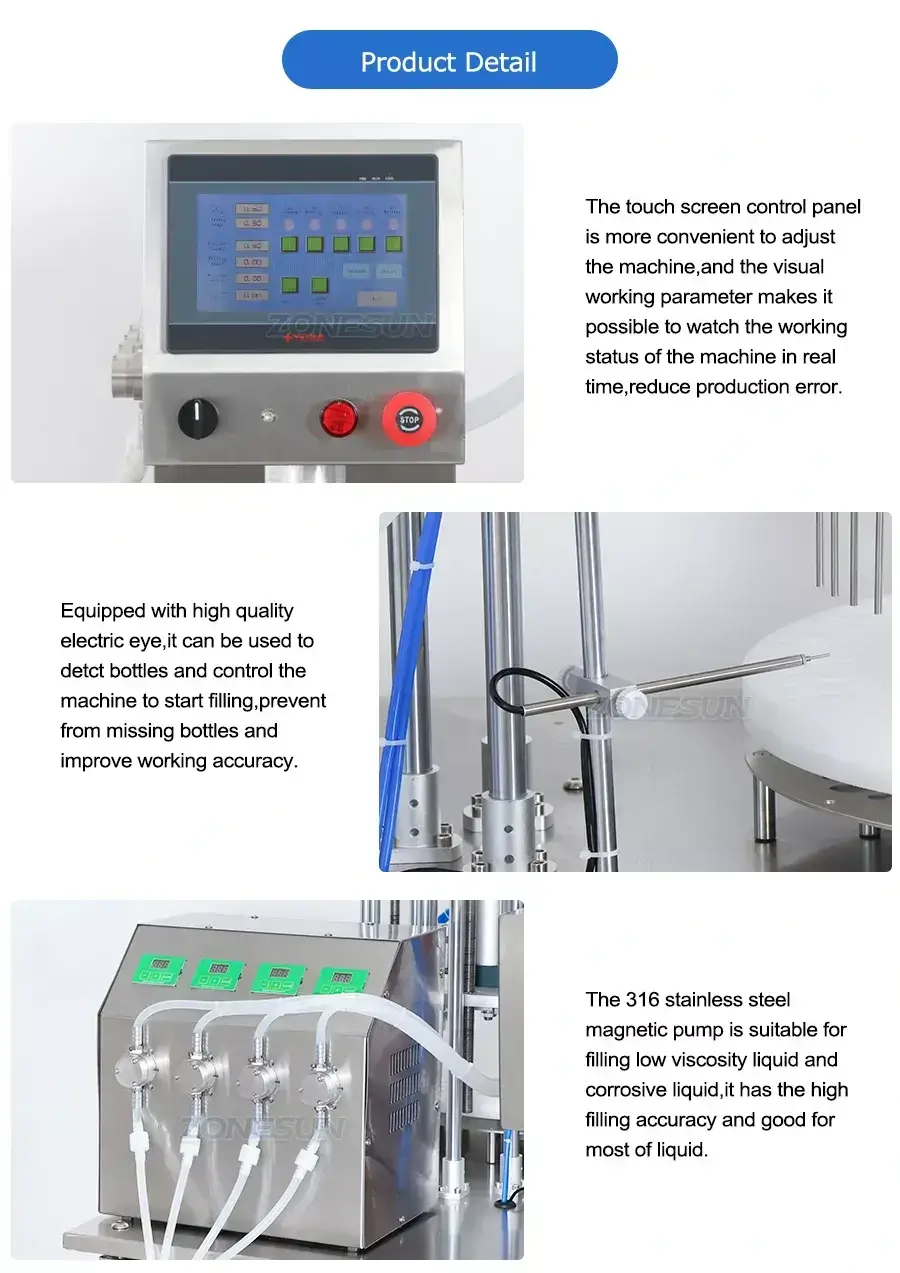 Perfume Card Bottle Filling Capping Machine-ZONESUN TECHNOLOGY LIMITED