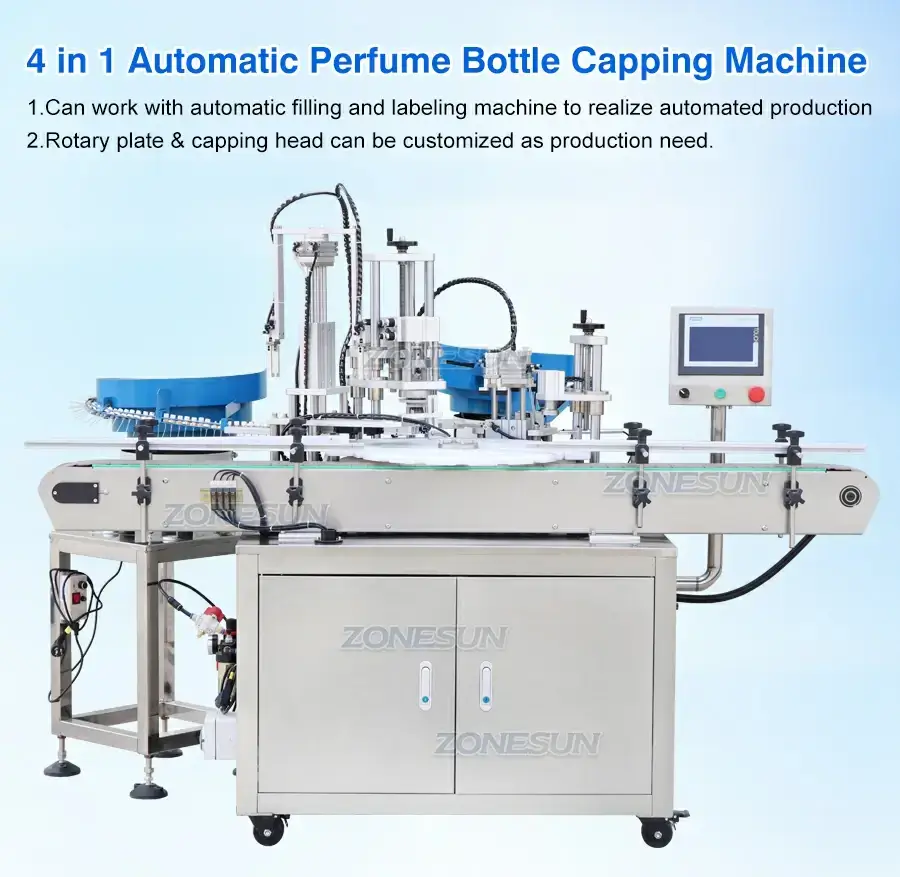 Rotary Perfume Bottle Capping Machine-ZONESUN TECHNOLOGY LIMITED