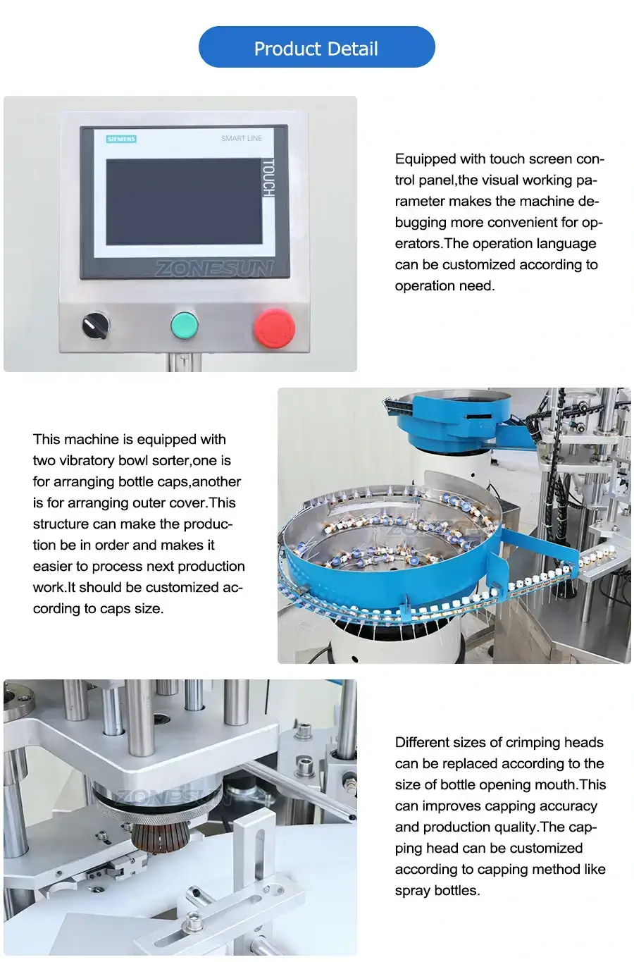 Rotary Perfume Bottle Capping Machine-ZONESUN TECHNOLOGY LIMITED
