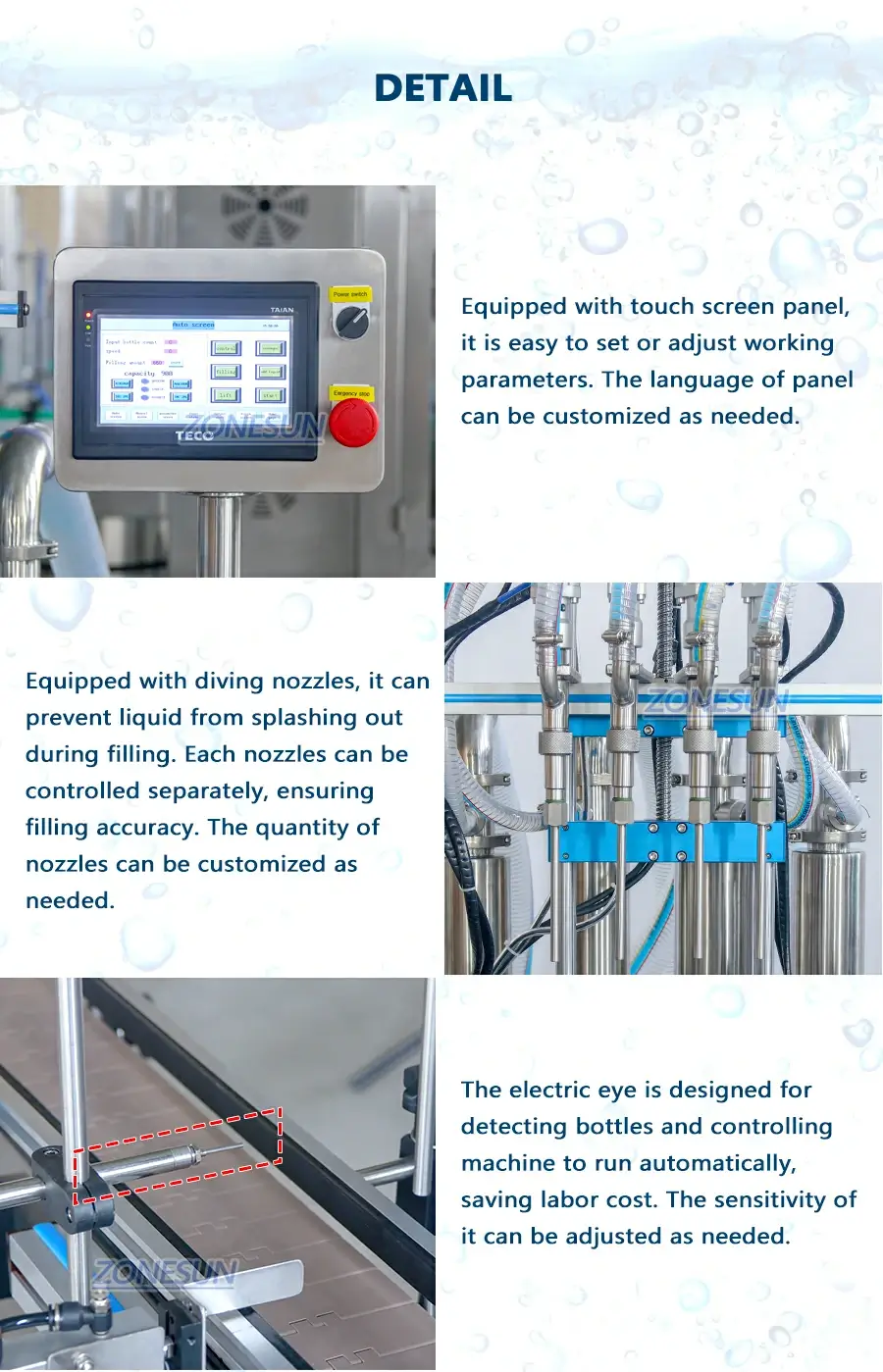 Servo Liquid Filling Machine-ZONESUN TECHNOLOGY LIMITED