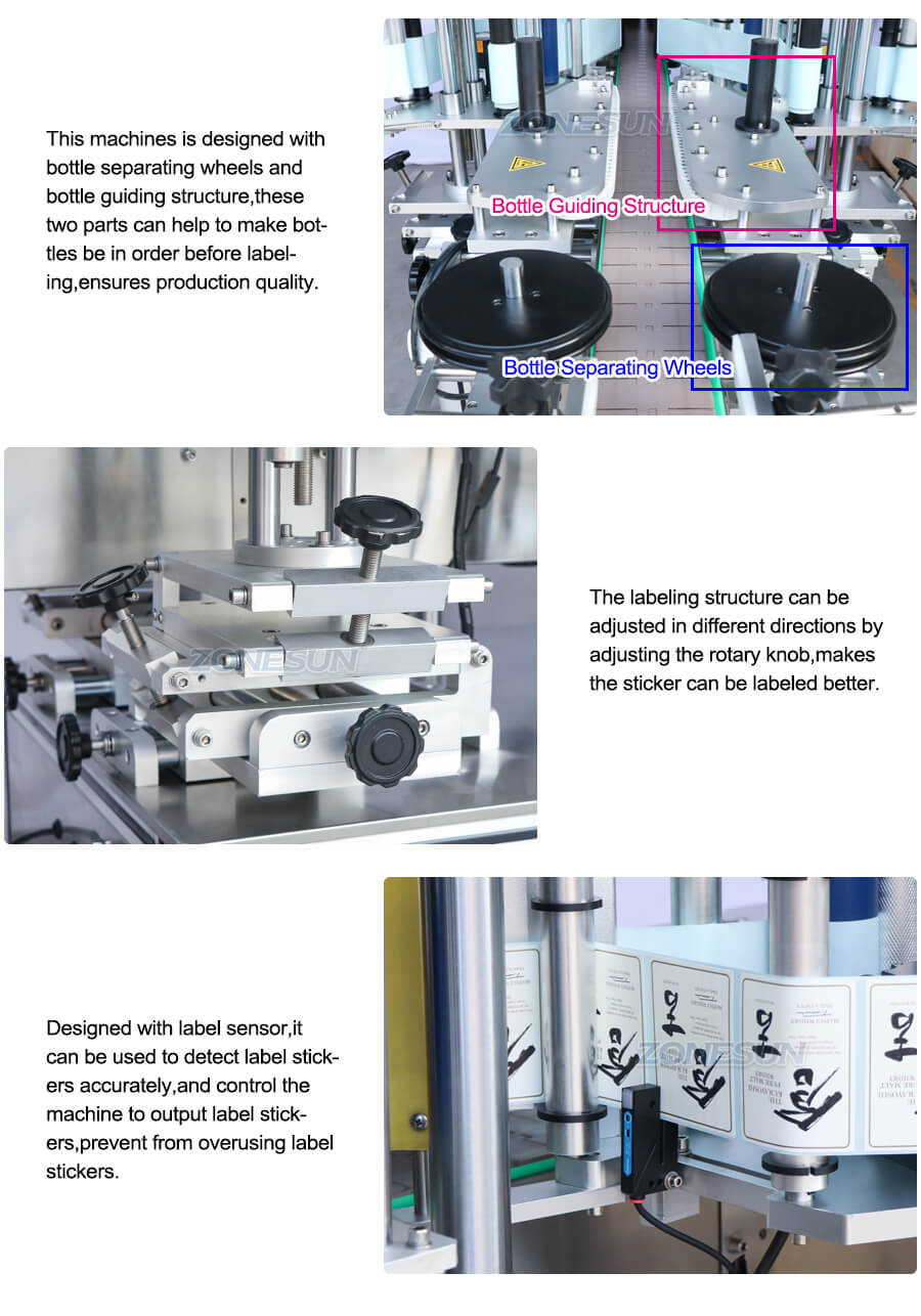 Round Flat Bottle Labeling Machine-ZONESUN TECHNOLOGY LIMITED