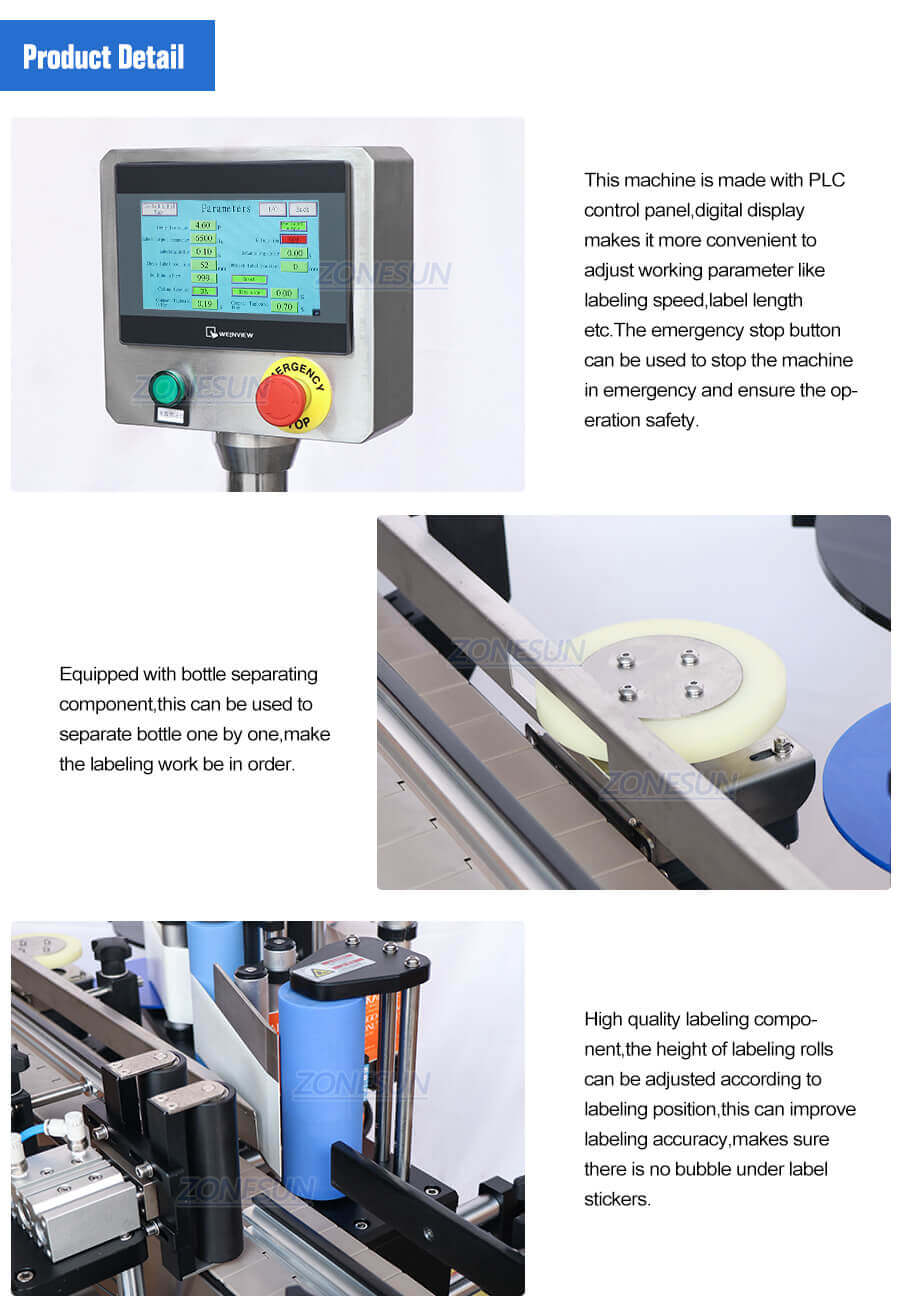 Automatic Round Bottle Labeling Machine-ZONESUN TECHNOLOGY LIMITED