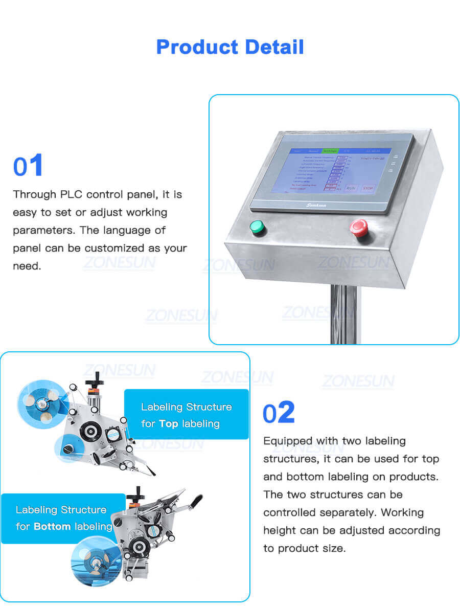Top Bottom Labeling Machine-ZONESUN TECHNOLOGY LIMITED