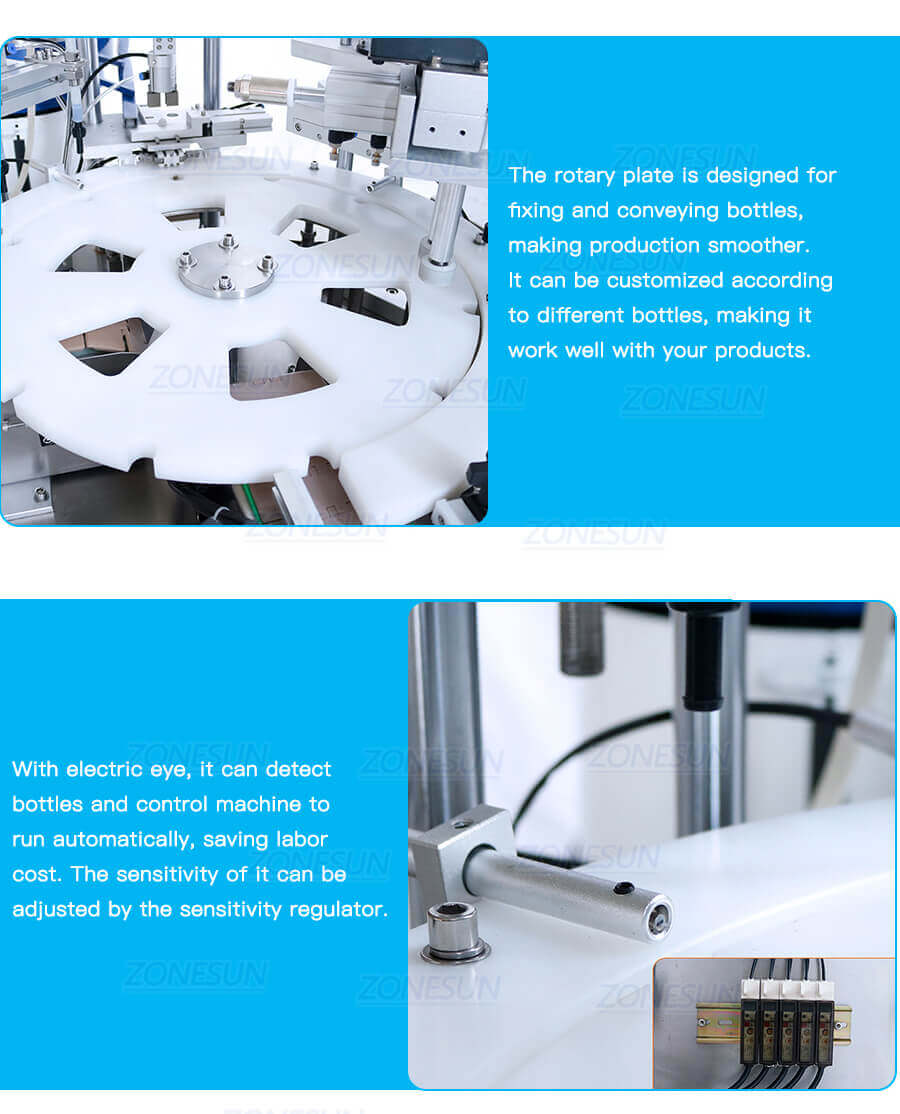 Roll-on Bottles Filling Capping Machine-ZONESUN TECHNOLOGY LIMITED