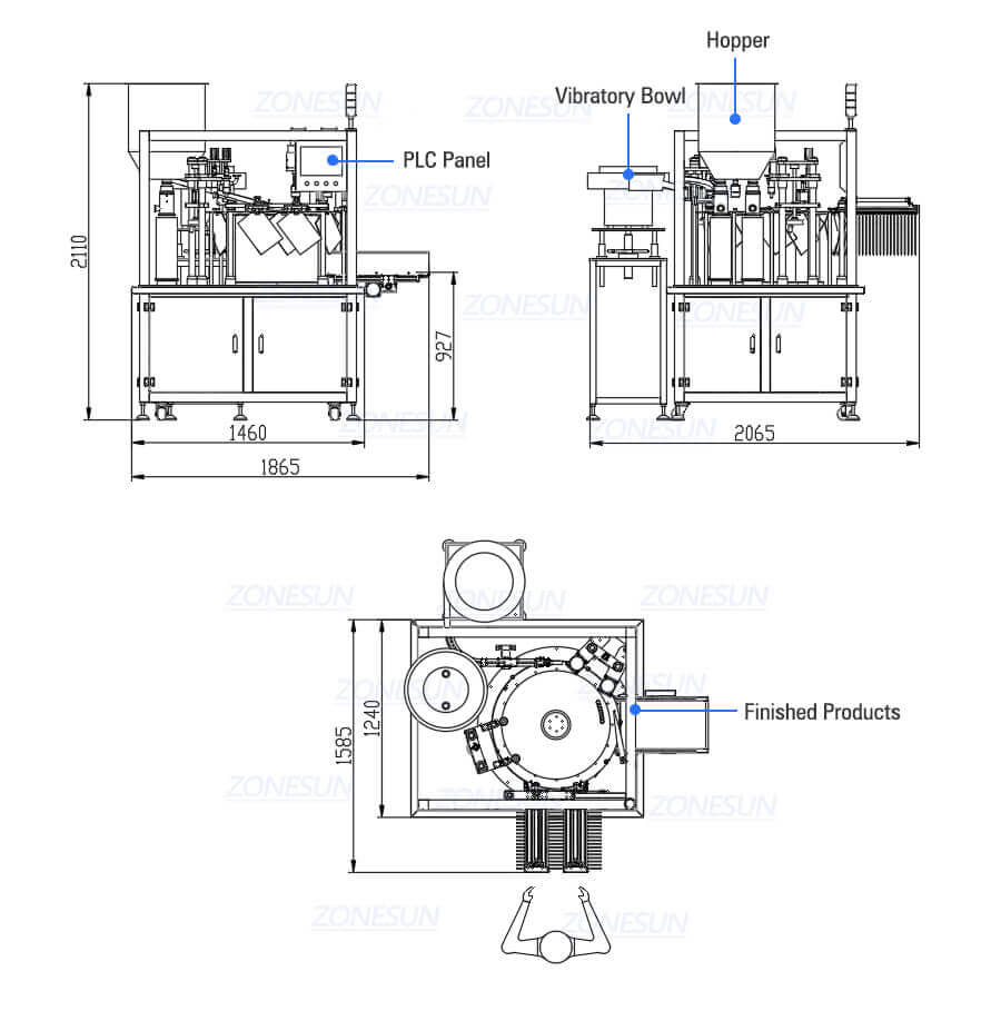 Spout Pouch Filling Capping Machine-ZONESUN TECHNOLOGY LIMITED
