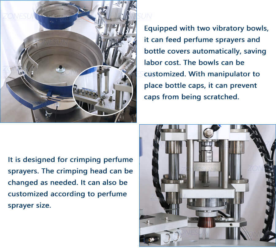Perfume Vial Filling Capping Machine-ZONESUN TECHNOLOGY LIMITED