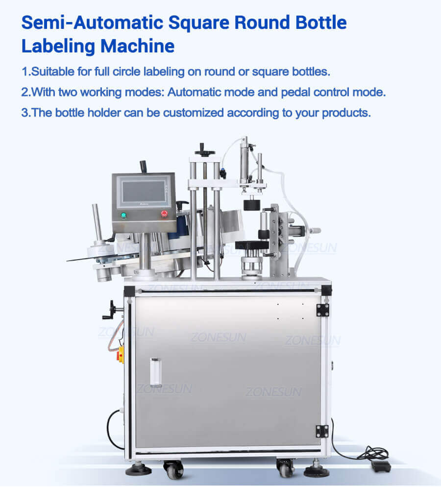 Square Bottle Labeling Machine-ZONESUN TECHNOLOGY LIMITED