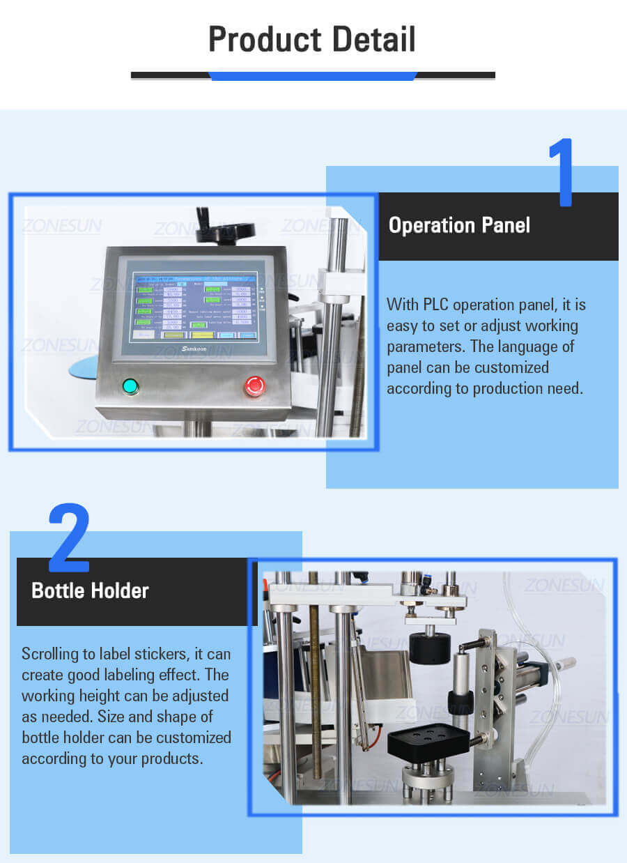 Square Bottle Labeling Machine-ZONESUN TECHNOLOGY LIMITED