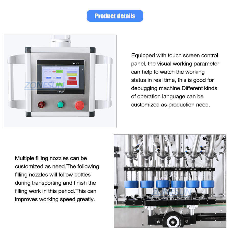 6 Heads Servo Filling Machine-ZONESUN TECHNOLOGY LIMITED