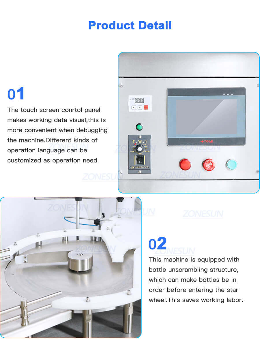 Essential Oil Filling Capping Machine-ZONESUN TECHNOLOGY LIMITED
