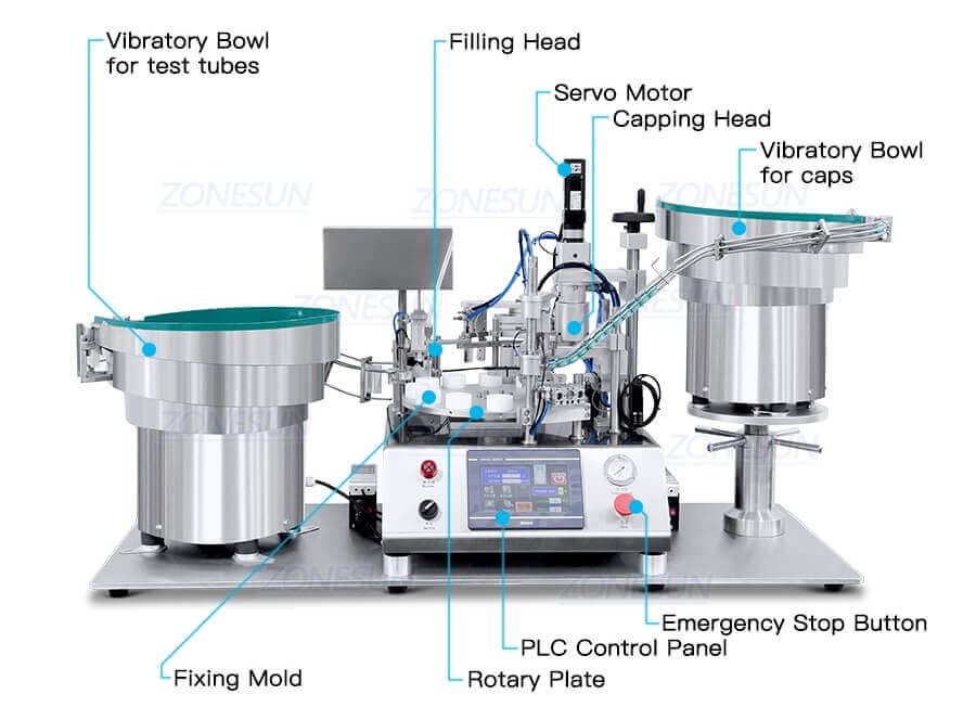 Test Tube Filling Capping Machine-ZONESUN TECHNOLOGY LIMITED