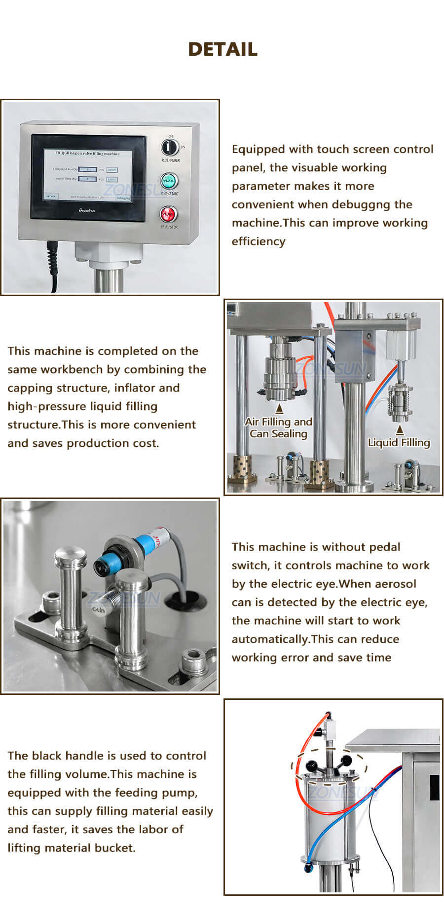 Aerosol Filling Capping Machine-ZONESUN TECHNOLOGY LIMITED