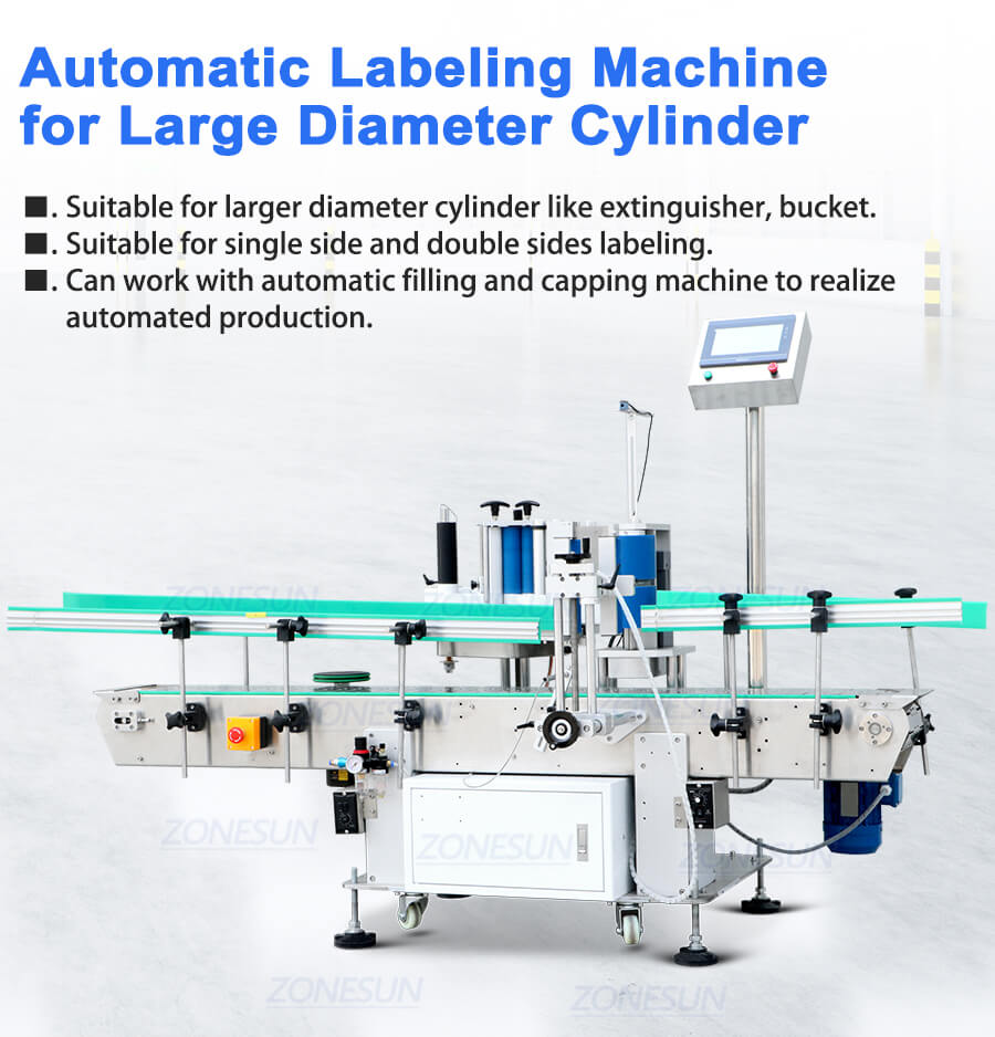 Round Bucket Labeling Machine-ZONESUN TECHNOLOGY LIMITED