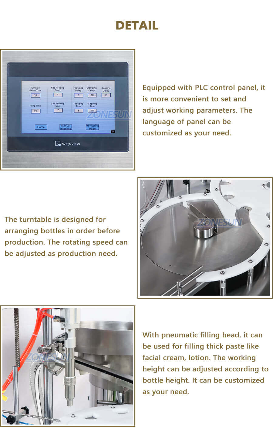 Cosmetic Filling Capping Machine-ZONESUN TECHNOLOGY LIMITED