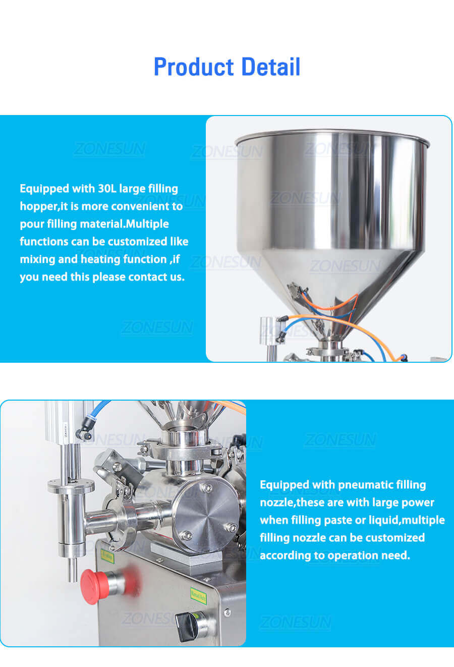 Horizontal Paste Filling Machine-ZONESUN TECHNOLOGY LIMITED