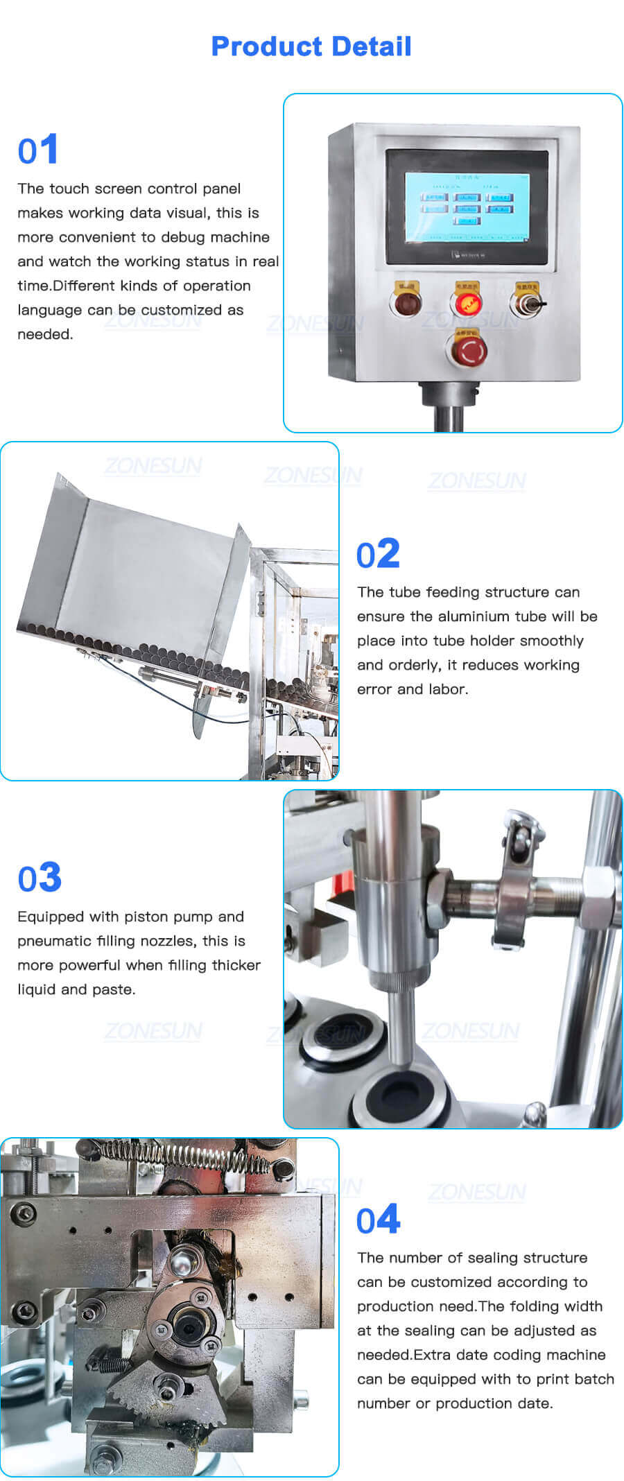 Aluminum Tube Filling Sealing Machine-ZONESUN TECHNOLOGY LIMITED