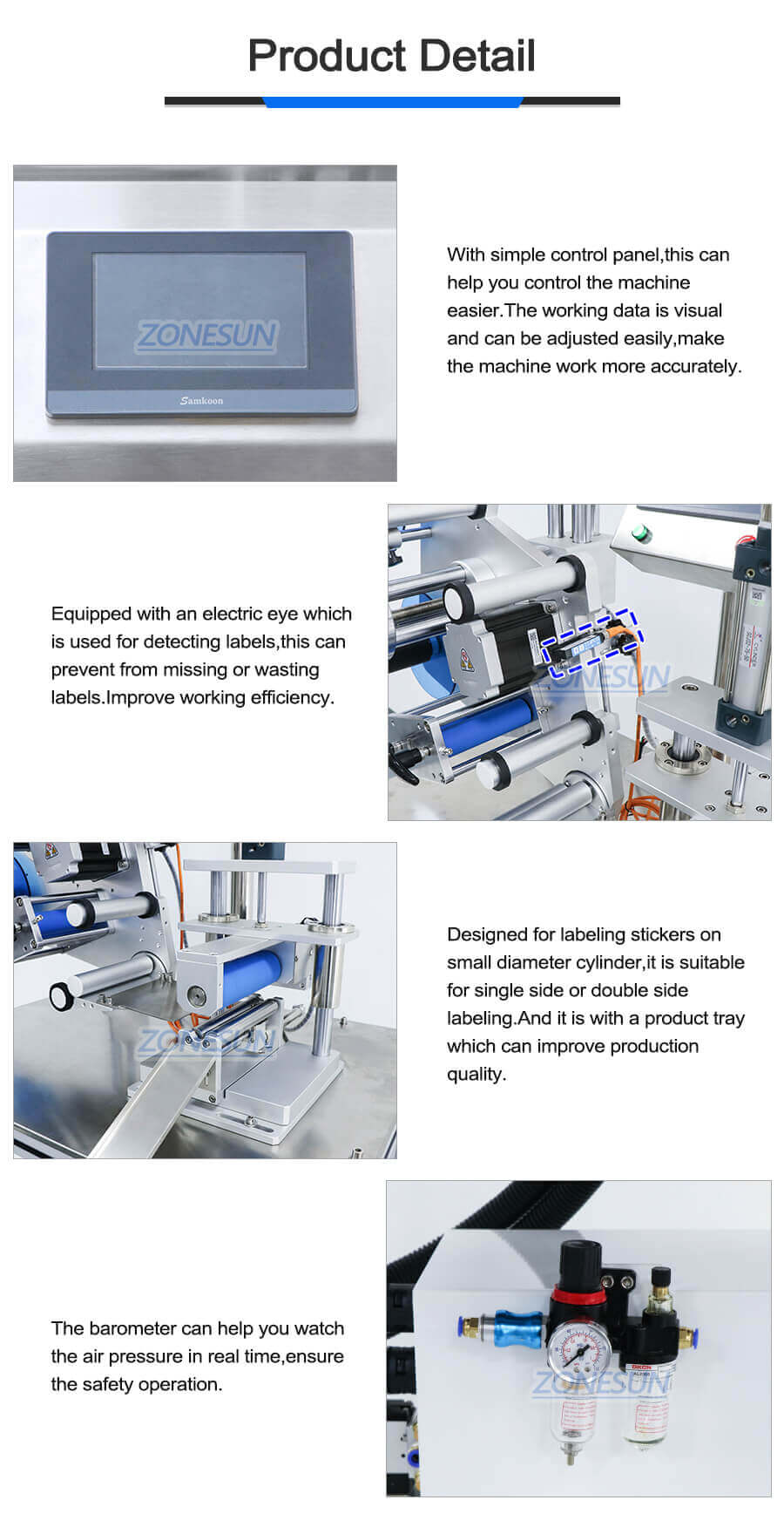 Round Tube Labeling Machine-ZONESUN TECHNOLOGY LIMITED