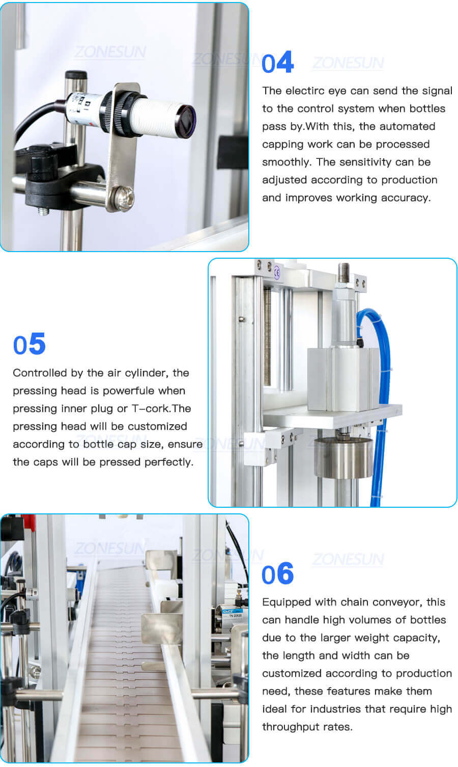 ZONESUN ZS-XG16D3 Automatic T-Cork Press Capping Machine