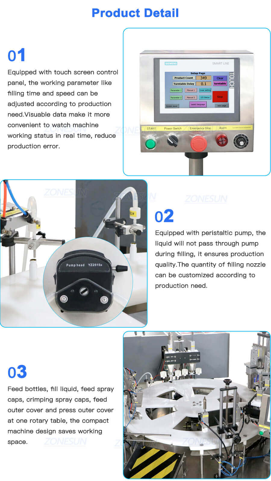 Perfume Vials Filling Crimping Capping Machine-ZONESUN TECHNOLOGY LIMITED