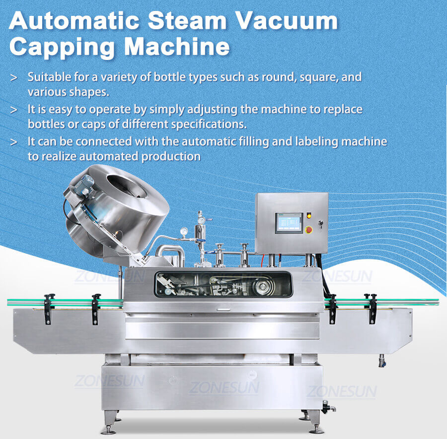 Steam Vacuum Capping Machine-ZONESUN TECHNOLOGY LIMITED