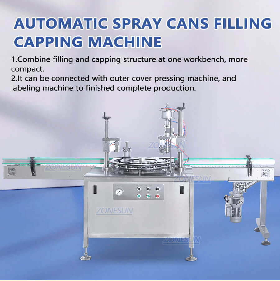 Spray Can Filling Capping Machine-ZONESUN TECHNOLOGY LIMITED