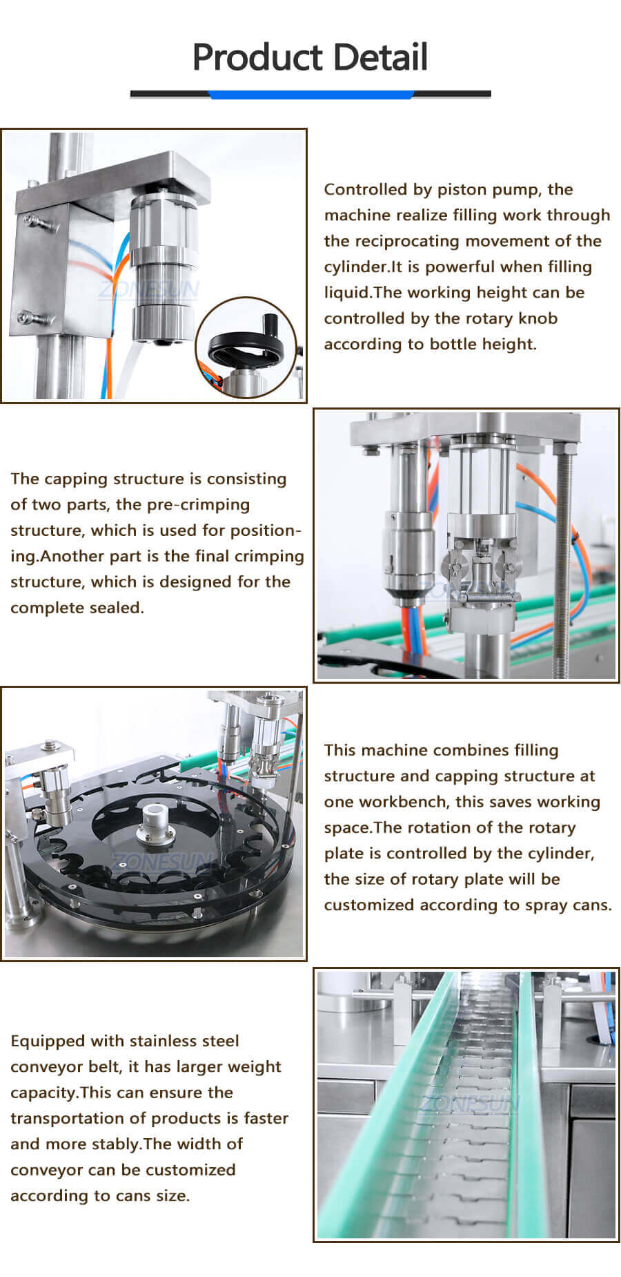 Spray Can Filling Capping Machine-ZONESUN TECHNOLOGY LIMITED