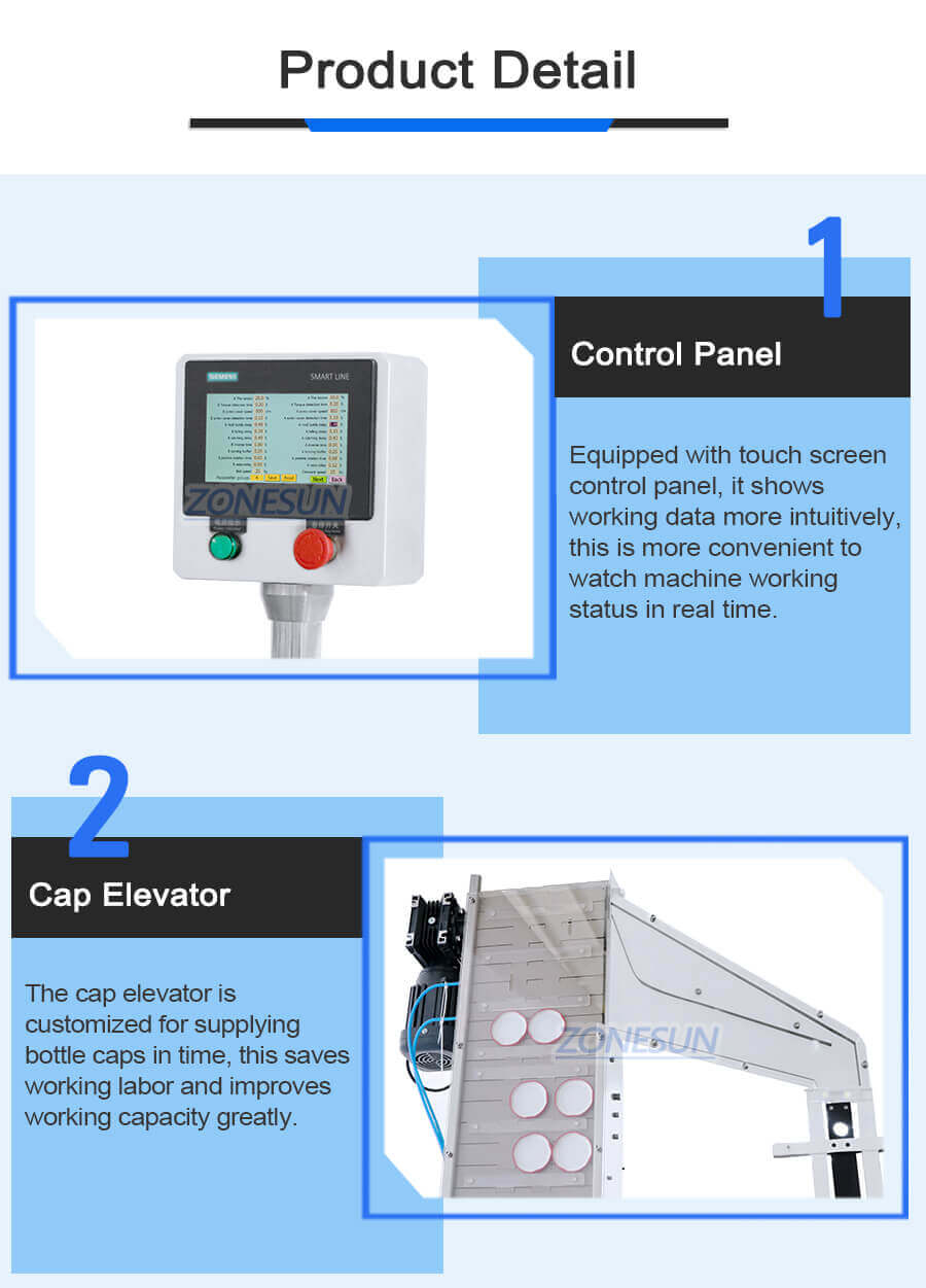 Double Head Twist Off Cap Capping Machine-ZONESUN TECHNOLOGY LIMITED