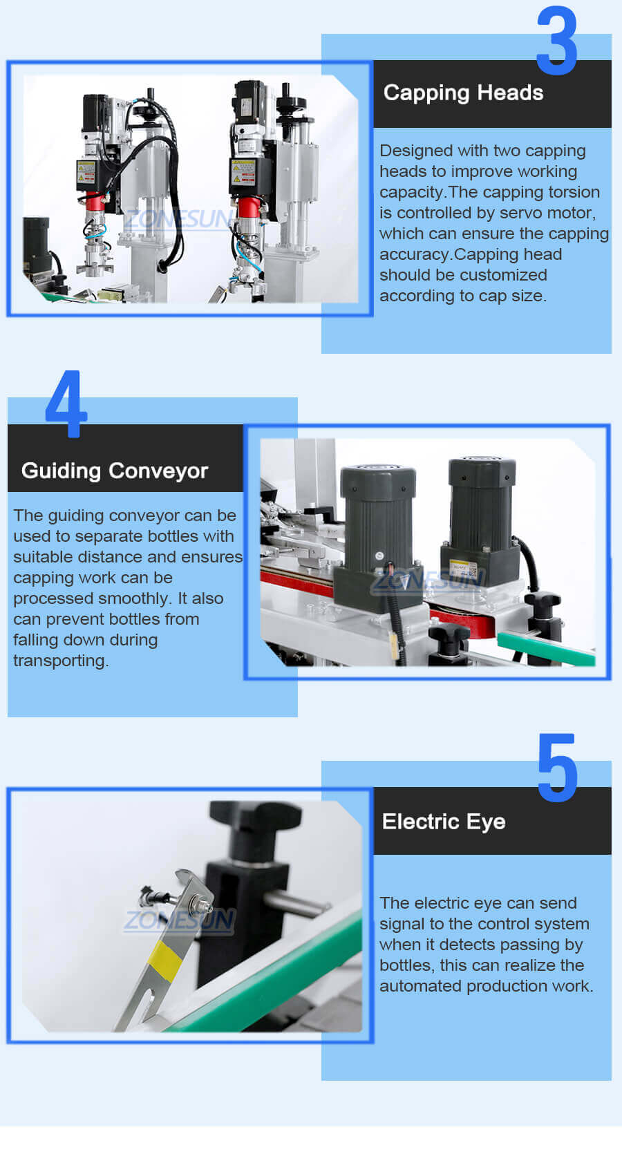 Double Head Twist Off Cap Capping Machine-ZONESUN TECHNOLOGY LIMITED