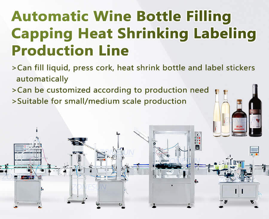 Wine Bottle Filling Capping Heat Shrinking Labeling Production Line-ZONESUN TECHNOLOGY LIMITED