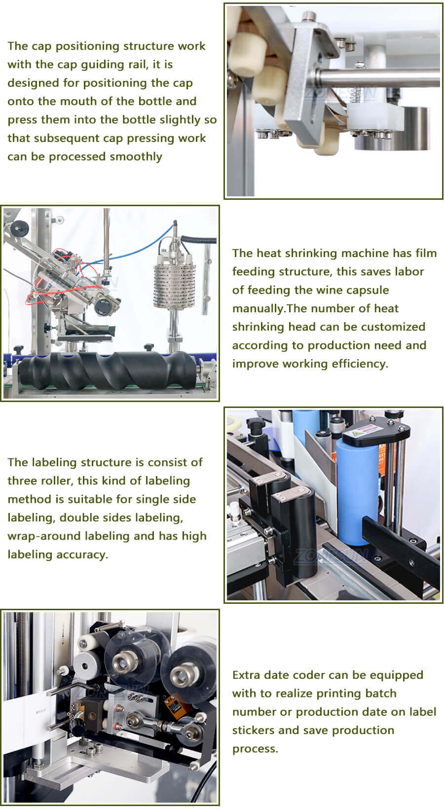 Wine Bottle Filling Capping Heat Shrinking Labeling Production Line-ZONESUN TECHNOLOGY LIMITED