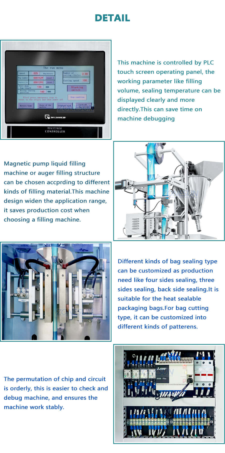 VFFS Liquid Powder Packaging Machine-ZONESUN TECHNOLOGY LIMITED