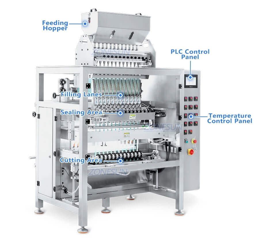 Multi-lines Sachet Granule Packing Machine-ZONESUN TECHNOLOGY LIMITED