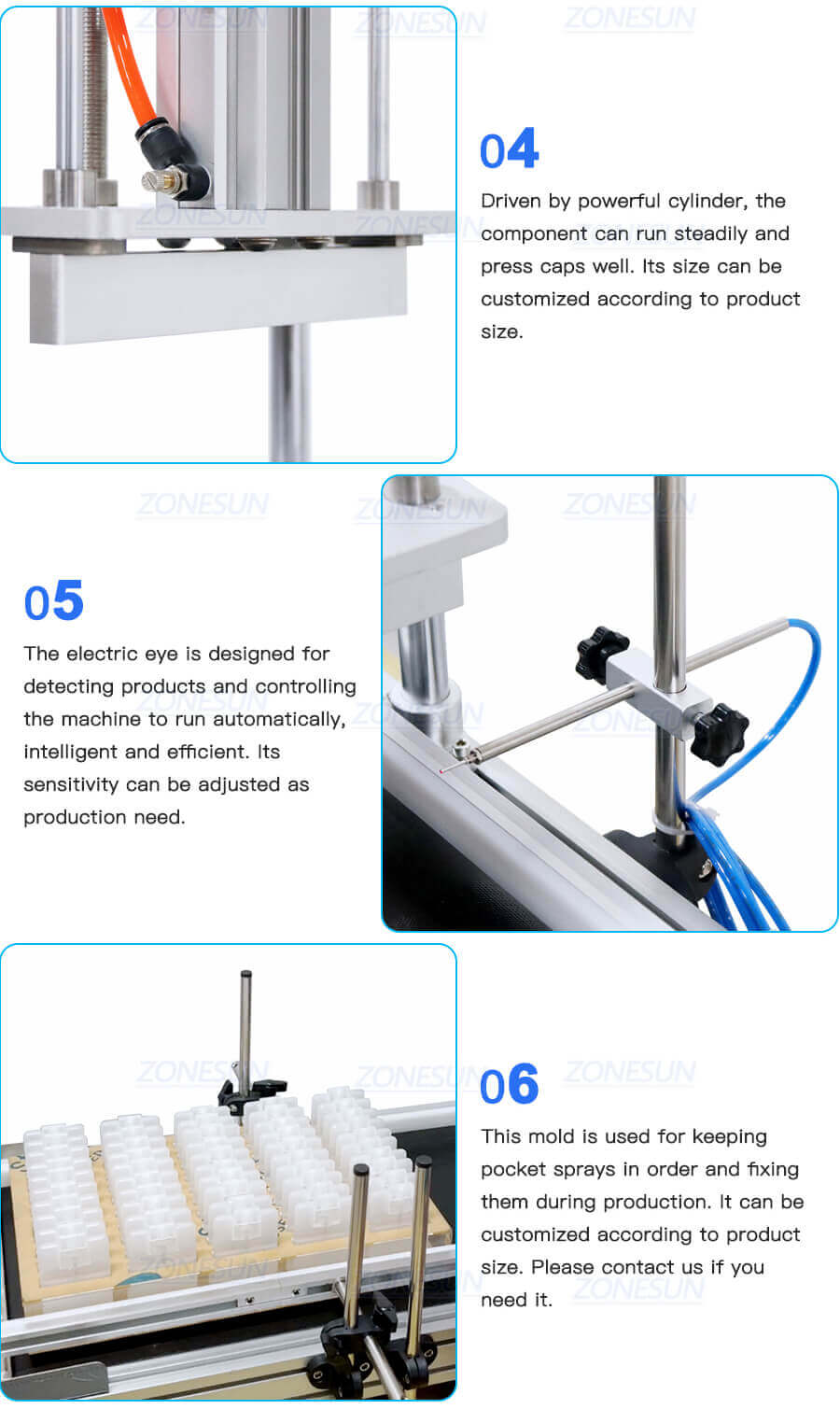 Pocket Perfume Card Bottle Filling Pressing Capping Machine-ZONESUN TECHNOLOGY LIMITED