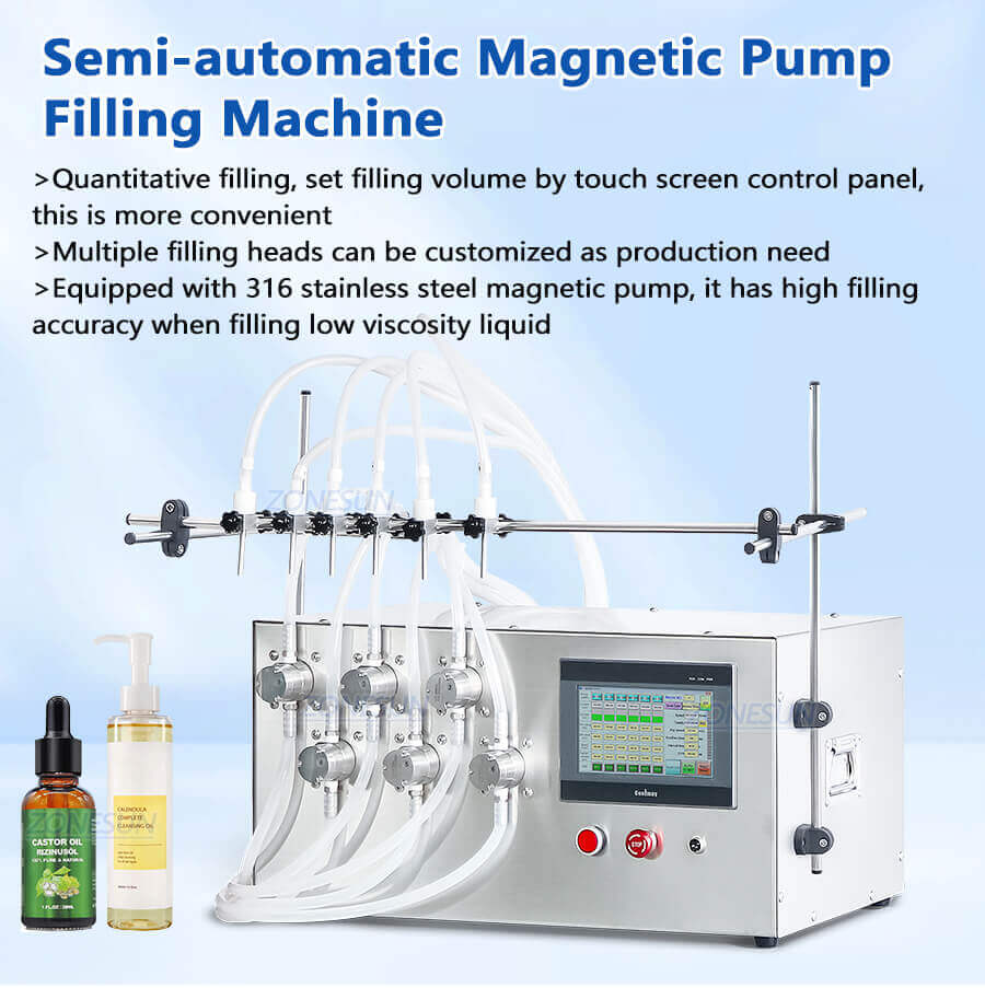Six Heads Quantitative Liquid Filling Machine-ZONESUN TECHNOLOGY LIMITED