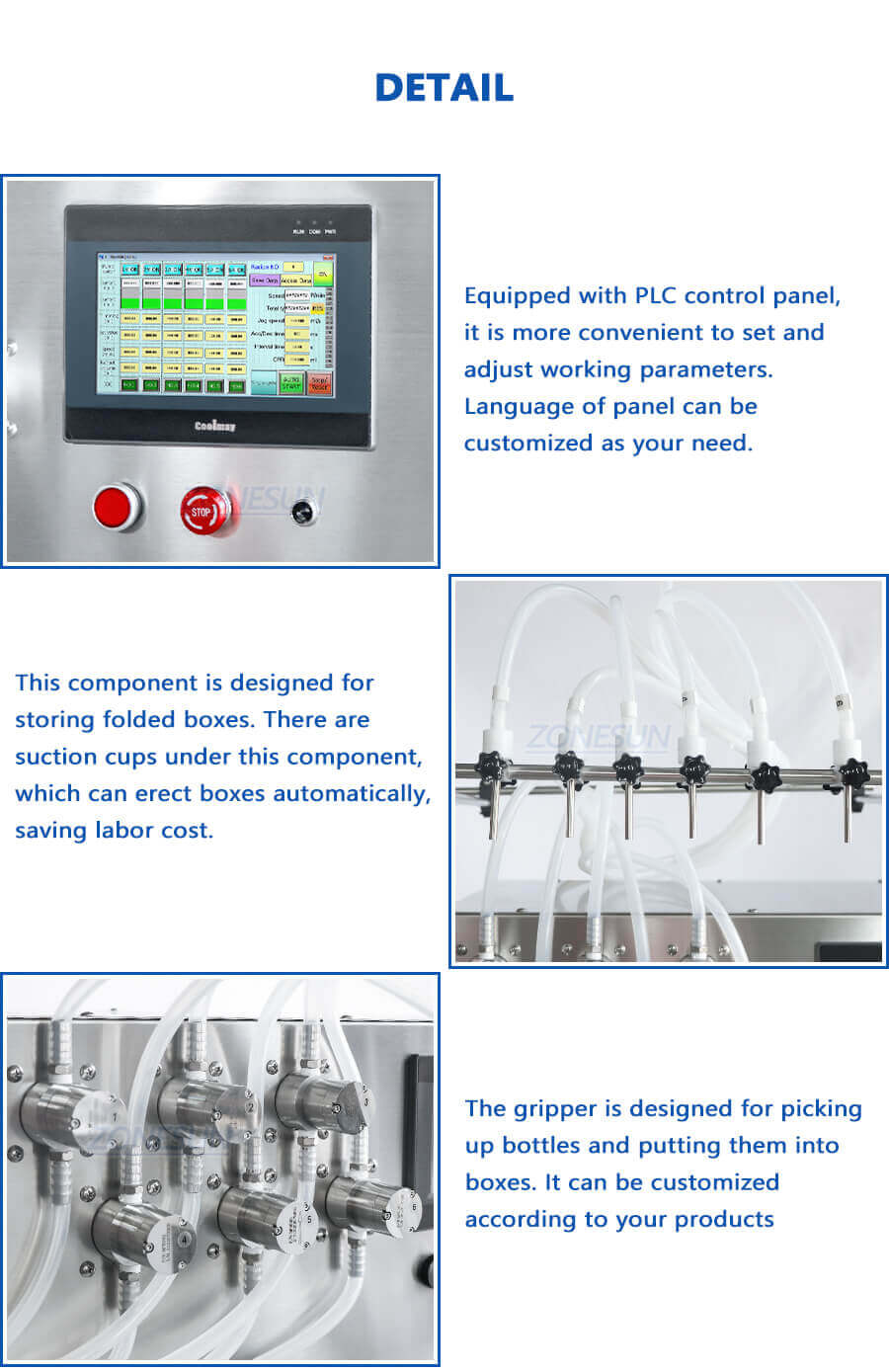 Six Heads Quantitative Liquid Filling Machine-ZONESUN TECHNOLOGY LIMITED