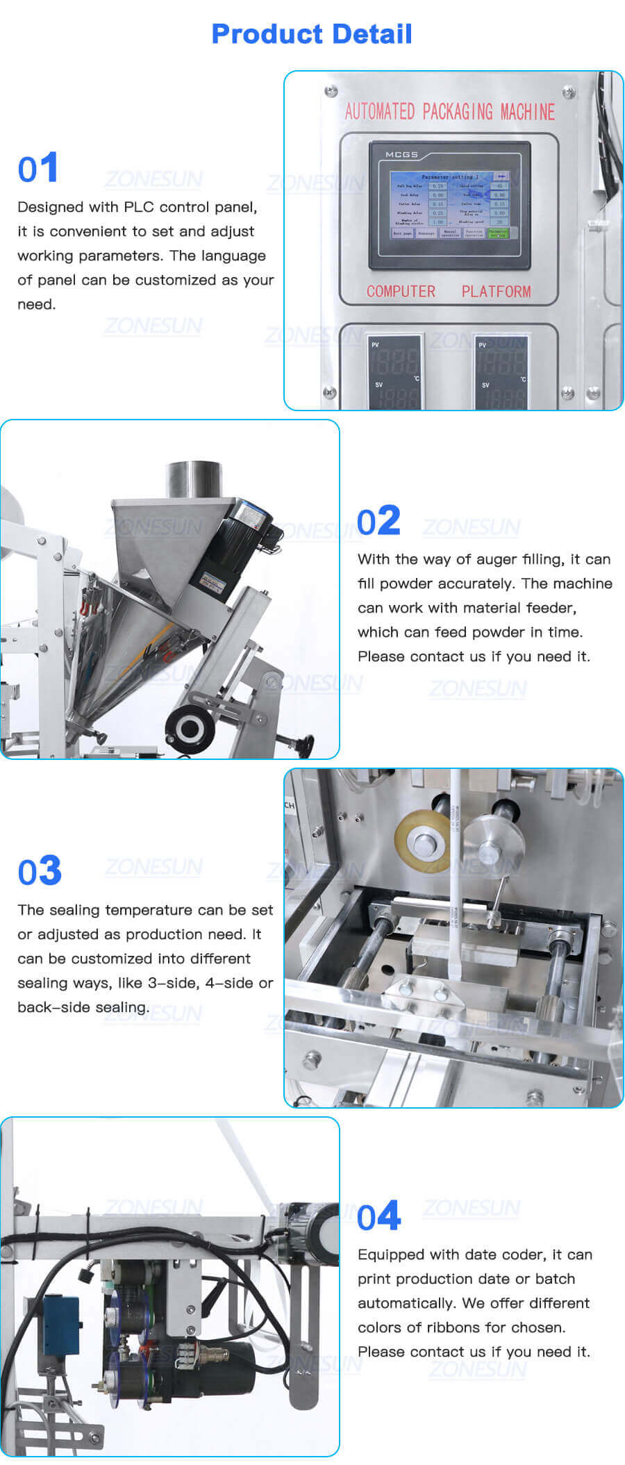 Powder Bag Filling Sealing Machine-ZONESUN TECHNOLOGY LIMITED