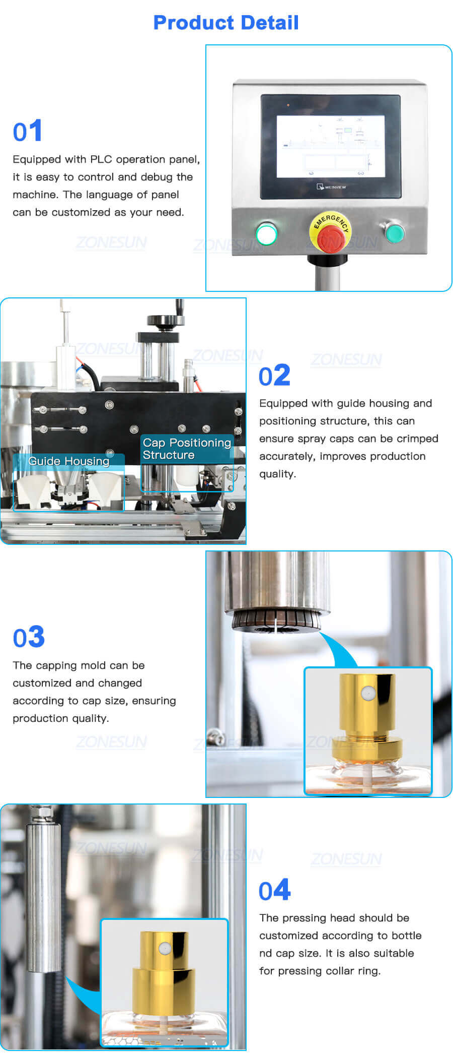 Perfume Bottles Capping Machine-ZONESUN TECHNOLOGY LIMITED
