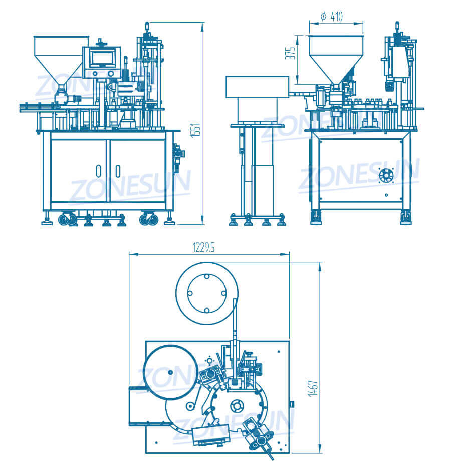 Rotary Paste Filling And Capping Machine-ZONESUN TECHNOLOGY LIMITED