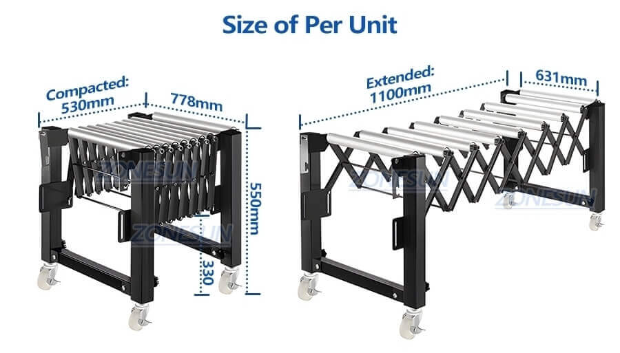 Roller Rubber Covered Flexible Conveyor-ZONESUN TECHNOLOGY LIMITED