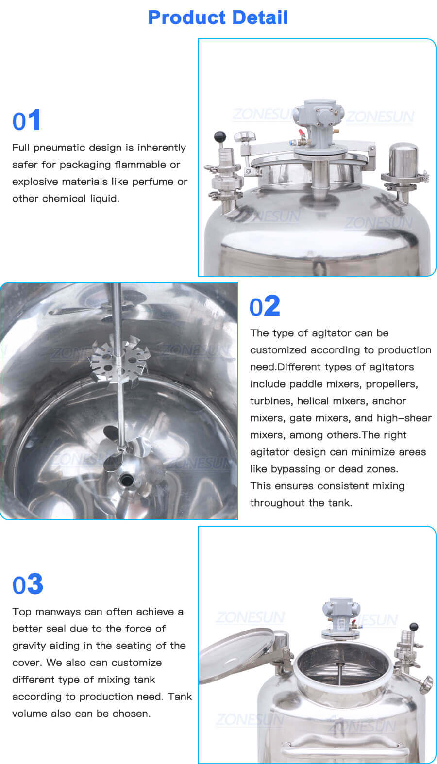 Pneumatic Perfume MixingTank-ZONESUN TECHNOLOGY LIMITED