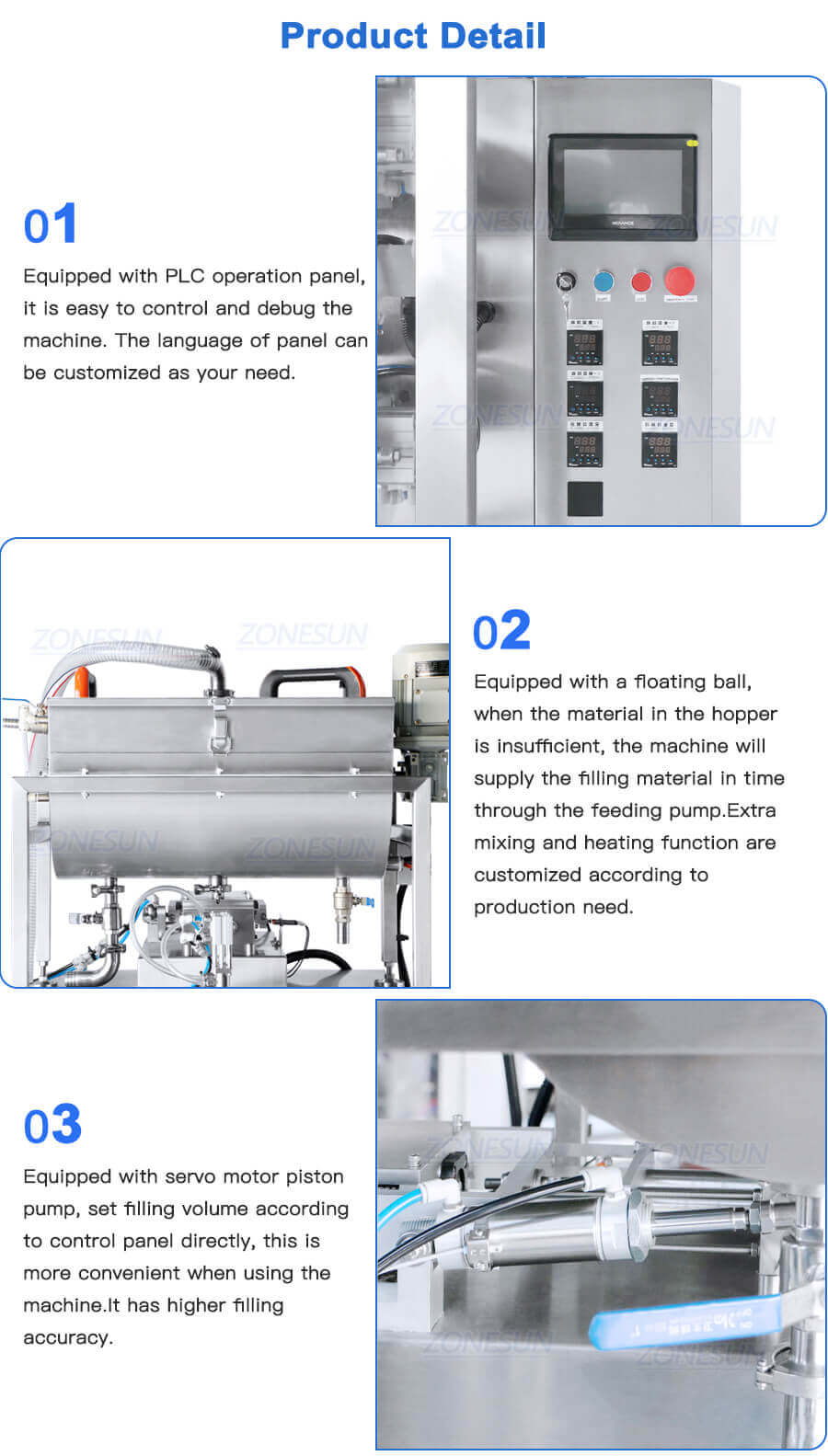 Double Lane Paste Sachet filling sealing machine-ZONESUN TECHNOLOGY LIMITED