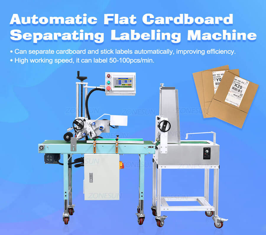 Flat Cardboard Labeling Machine-ZONESUN TECHNOLOGY LIMITED
