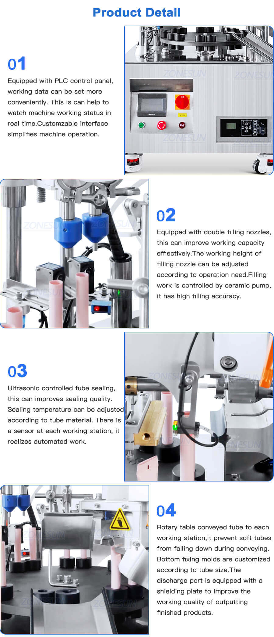 Tabletop Soft Tube Filling Sealing Machine-ZONESUN TECHNOLOGY LIMITED