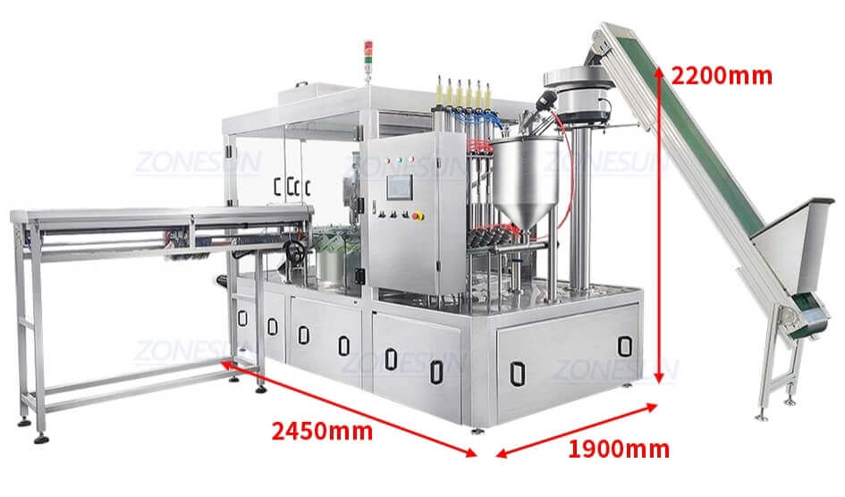 6 Heads Spout Pouch Filling Capping Machine-ZONESUN TECHNOLOGY LIMITED